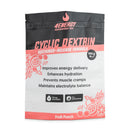 4Energy Cyclic Dextrin verpakking met fruit punch smaak aan een wit Achtergrond

